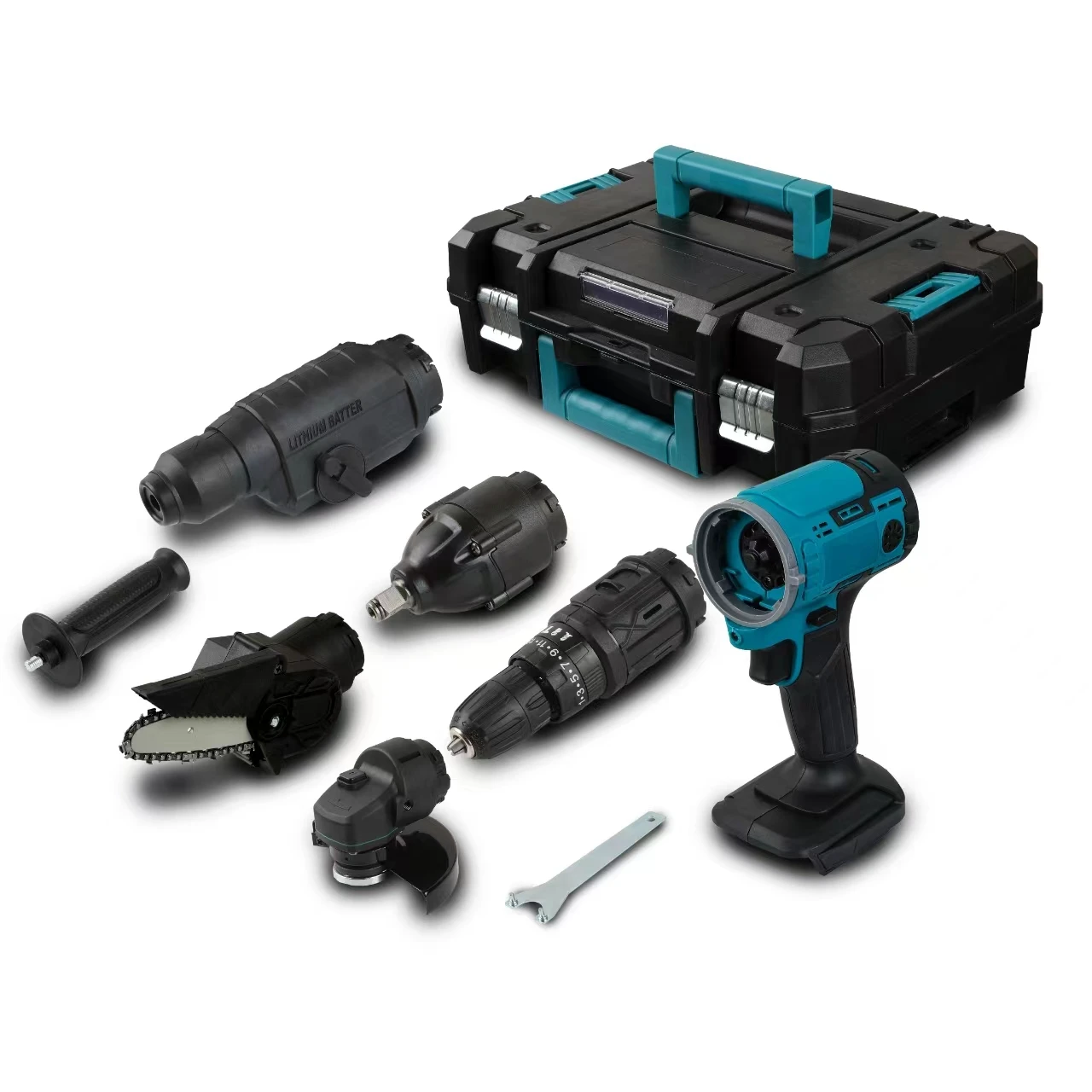 Portable Cordless Lithium Battery Power Set Quick Assembly Replaceable Heads 1+1 Year Warranty-Customizable OEM Electric Wrench