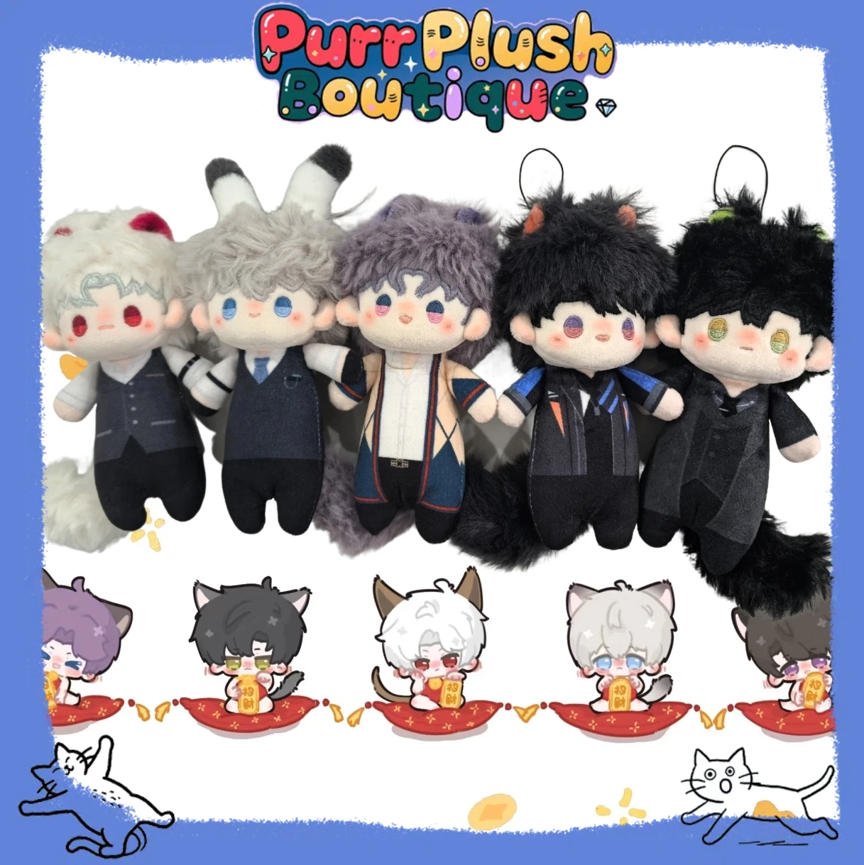 

12cm Game Love and Deepspace Cosplay Rafayel Zayne Xavier Sylus Soft Adorable Pendant Plush Keychain Gift Long Doll Send Gifts