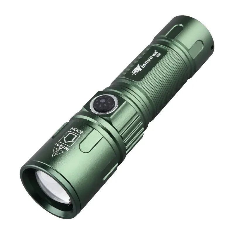 Portable Zoomable LED Flashlight  Long Distance Waterproof Rechargeable Multifunctional Torch for Outdoor Cycling Lighting