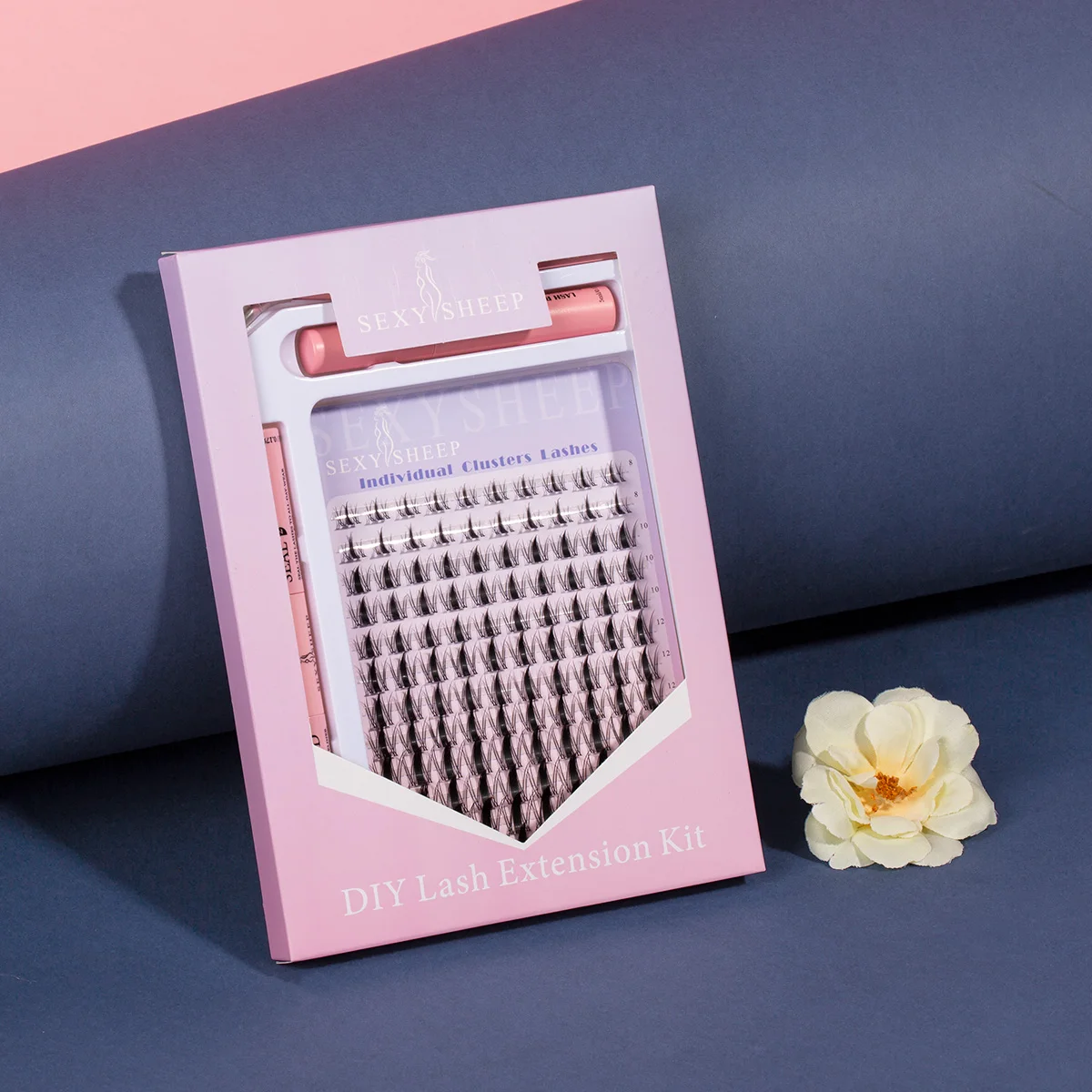 ISEEN Kit di estensione ciglia fai-da-te Kit ciglia individuali con legame e sigillo per ciglia, pinzette per ciglia e pennello per rimozione ciglia
