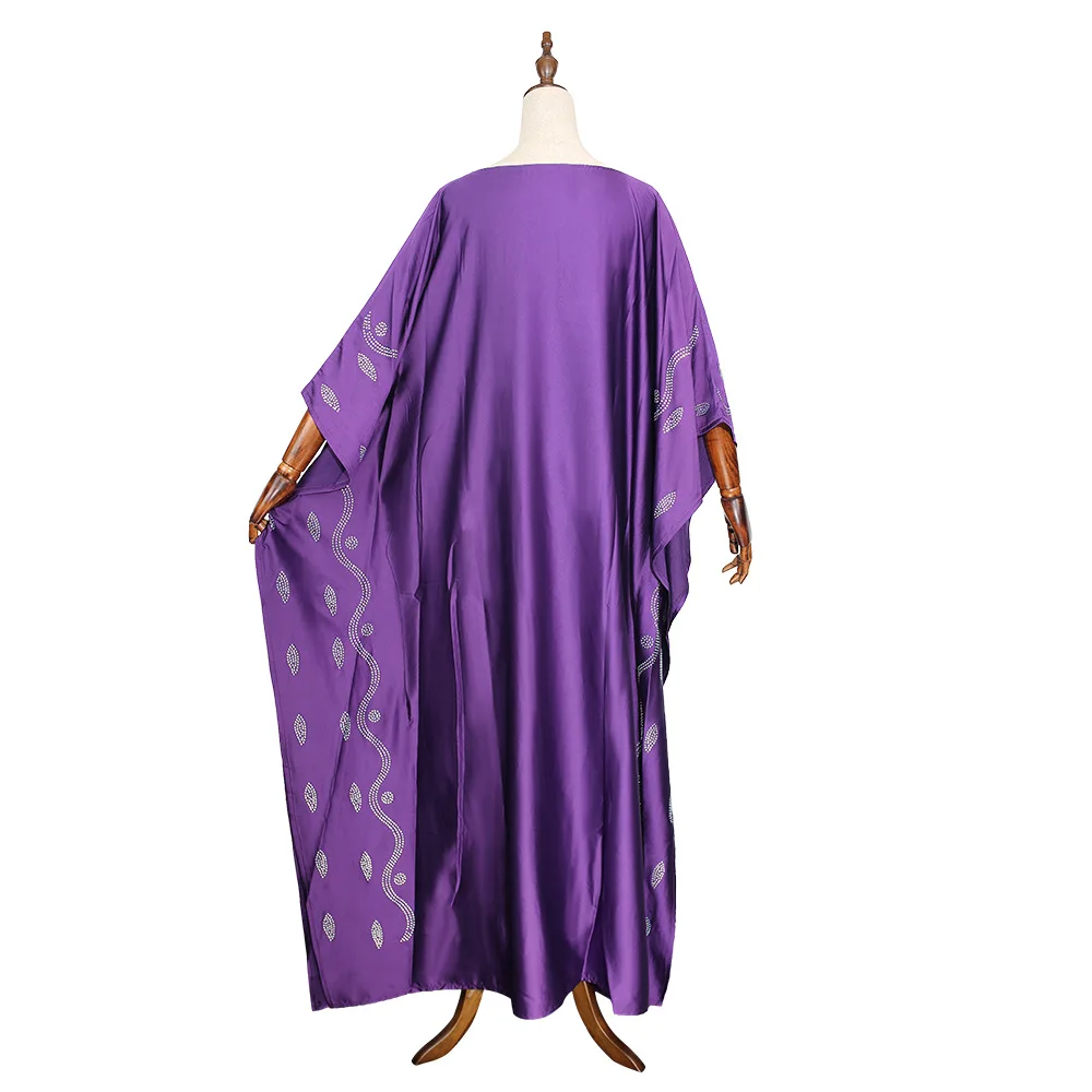 

African Dresses For Diamonds for Women Traditional Wedding Kaftan Party Gowns Boubou Arab Robe With Scarf Femme Africa Dresses