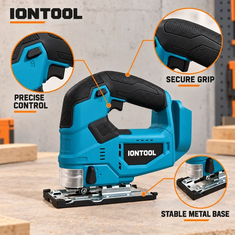 IONTOOL Variable Speed Cordless Jigsaw 90mm Depth for Woodworking Metal Cutting and Home Renovation Tool Only