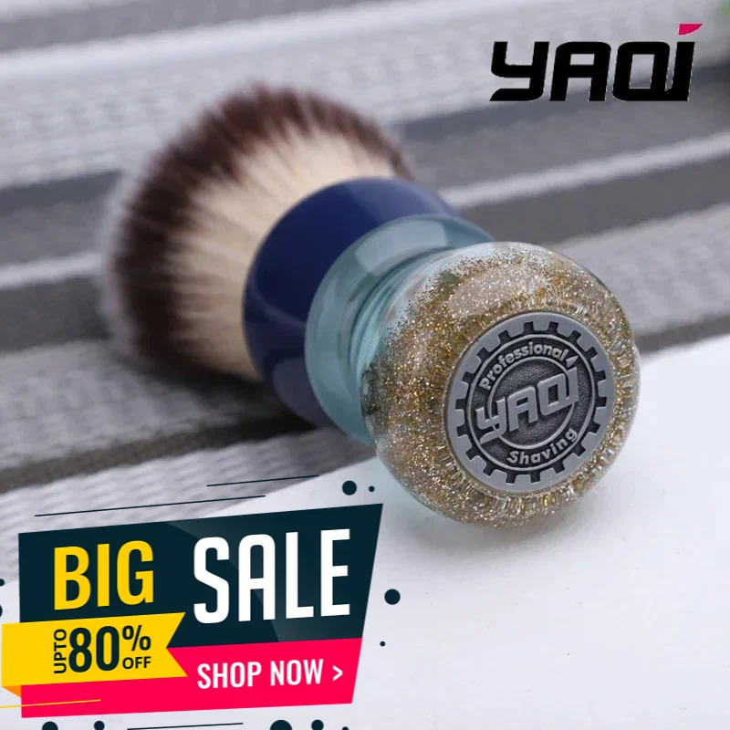YAQI 2026 Mens Shaving Brush Collectibles YAQI Atlantis 24mm Synthetic Hair Wet Shaving Brush Birthday Gift For Boyfriend