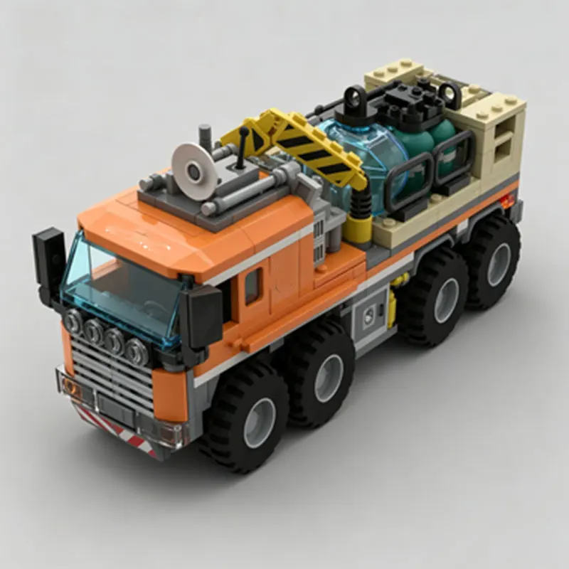 

MOC Creative Adventure Engineering Vehicle Transporter Small Particle Building Blocks Collection Boy Toy Gift 388pcs