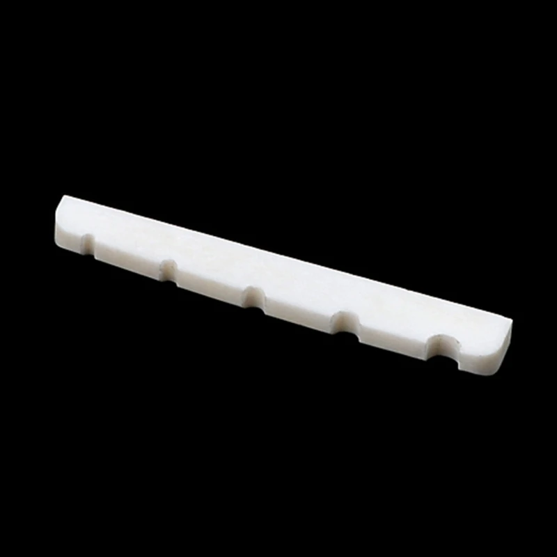 Electric Bass Pre-Slotted Bone Nut Replacement 5 String Bass Guitar Top Nut Saddle Music Instrument Parts Easy Install 24BD