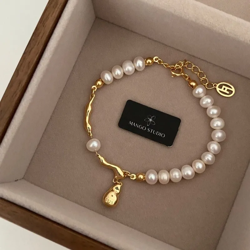 Small Fresh And Sweet Artificial Pearl Drops Resizable Bracelet High Sense Design Jewelry Niche Fashion Women Girl Leisure Gifts