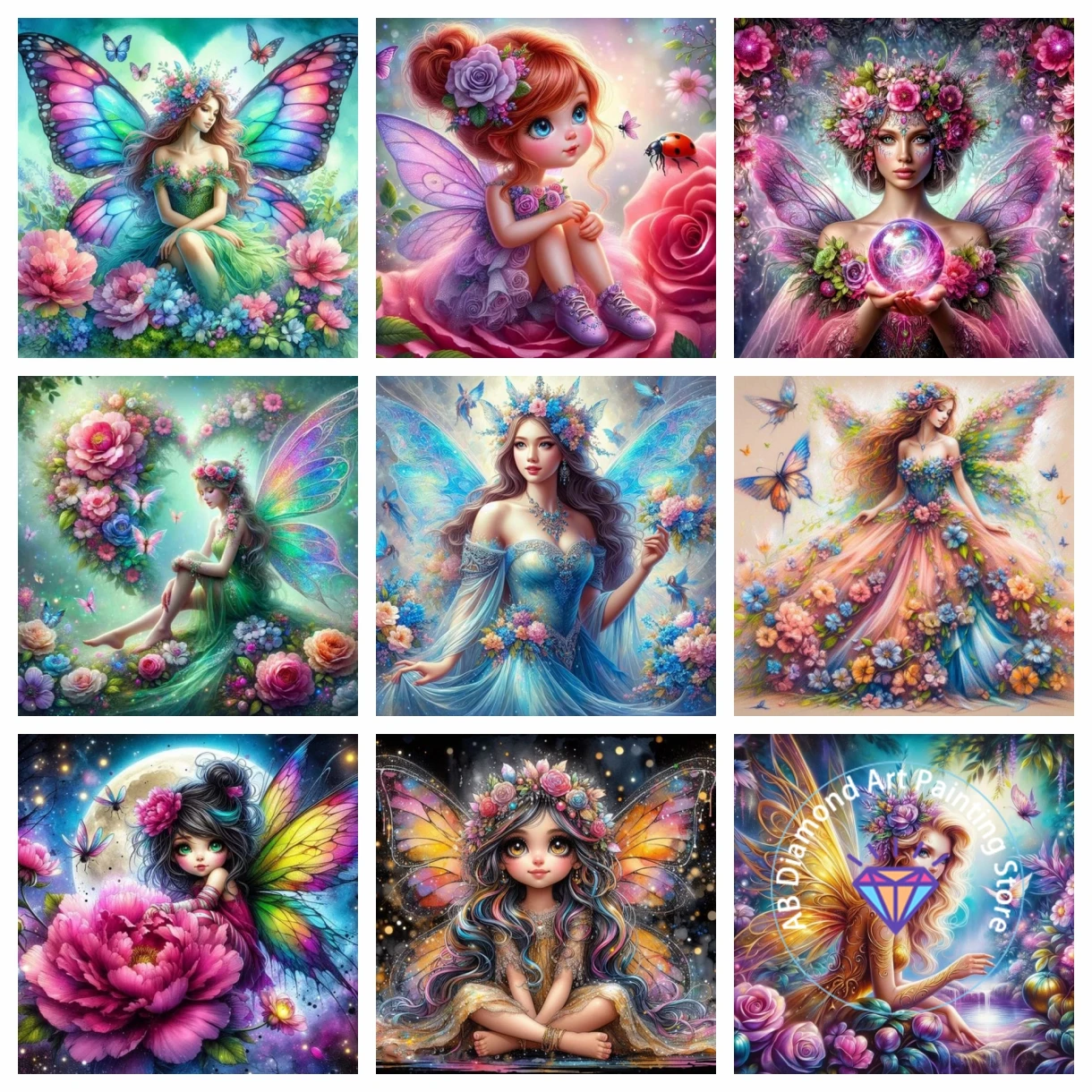

Cute Elf Girl Flower Fairy Flower AB Diamond Painting Kit 5D DIY Embroidery Cross Stitch Handmade Art Crafts Home Decor Gift
