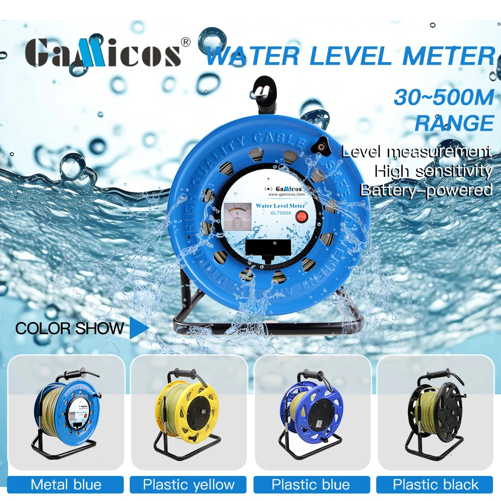 

GLT500A Портативная стальная линейка, измеритель уровня воды глубины хорошо 300 м 500 м