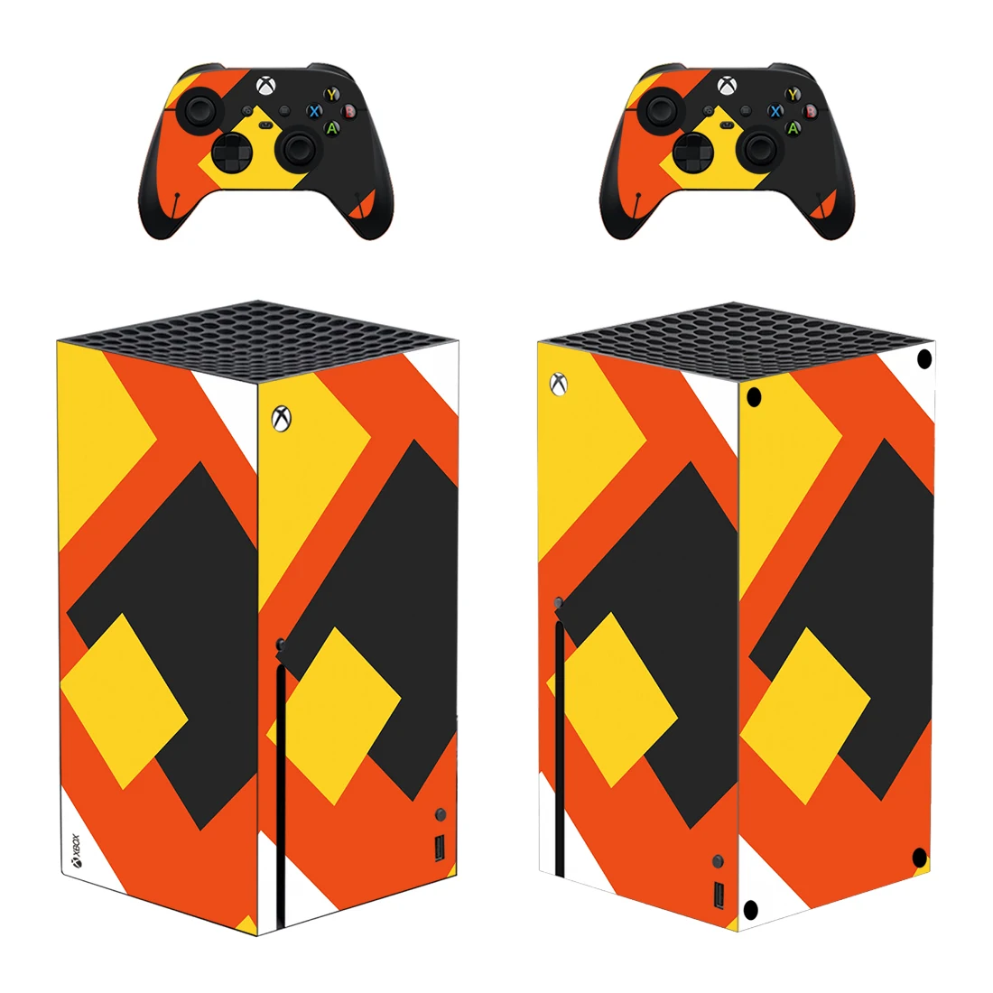 New Geometry Black and Red Style Xbox Series X Skin Sticker for Console & 2 Controllers Decal Vinyl Protective Skins Style 1