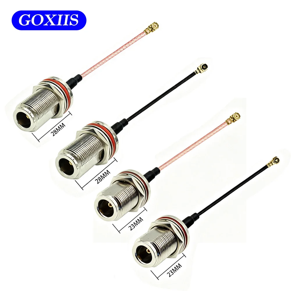 2PCS N Female to MHF1-4 Coaxial Cable RG178 RF1.37  RF Adapter Pigtail  Cable Extension Cord Jumper