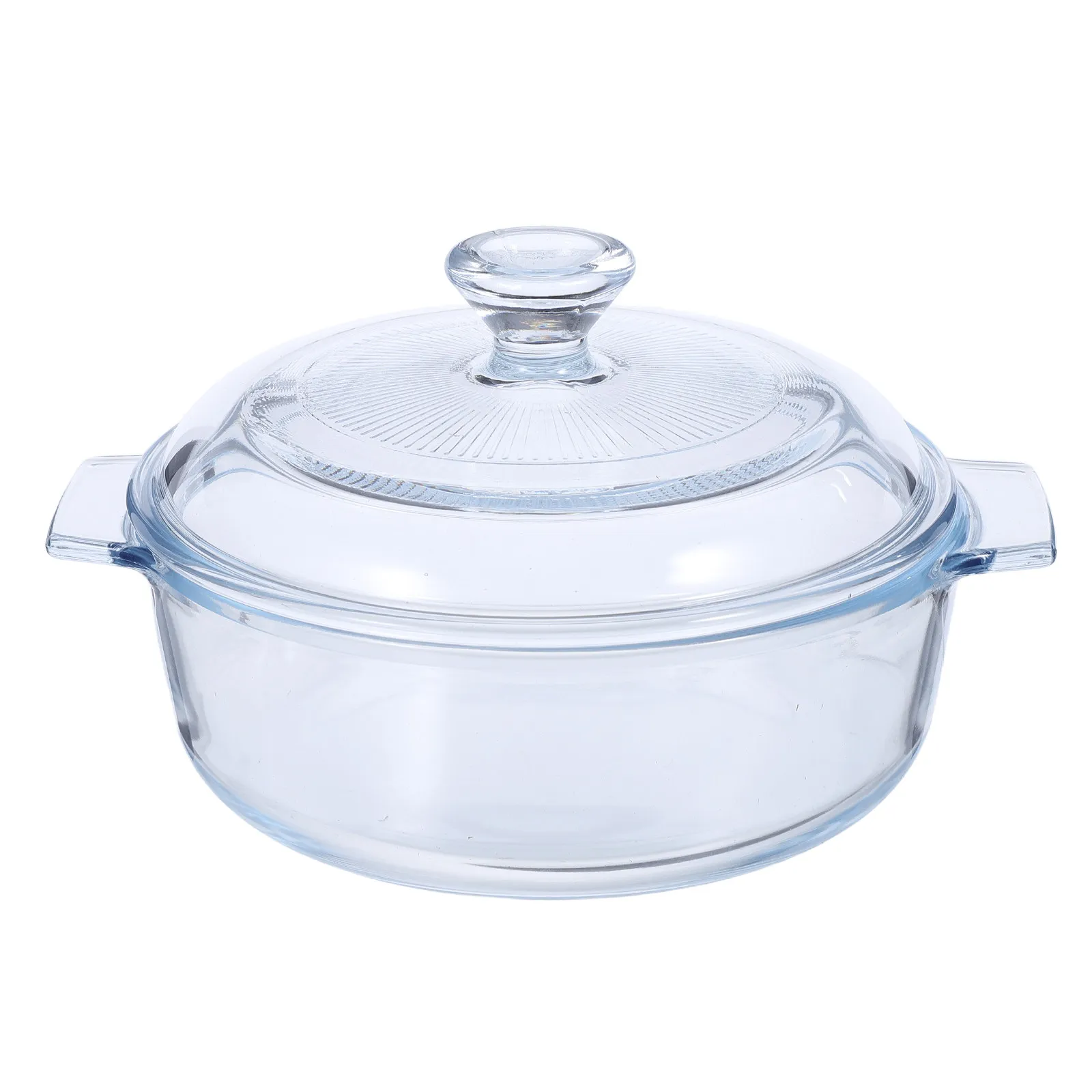 Glass Casserole Dish 0.8L Oval Clear Bakeware Dual Handles Microwave Steam Cooker Covered Glass Bakeware Oven Safe Storage