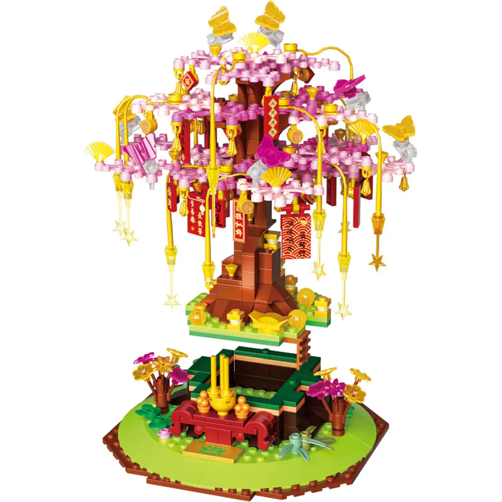 Four Seasons Wishing Tree building blocks toy  Mini Bricks Set ABS Meterial Creative items Children Birthday Christmas Gift