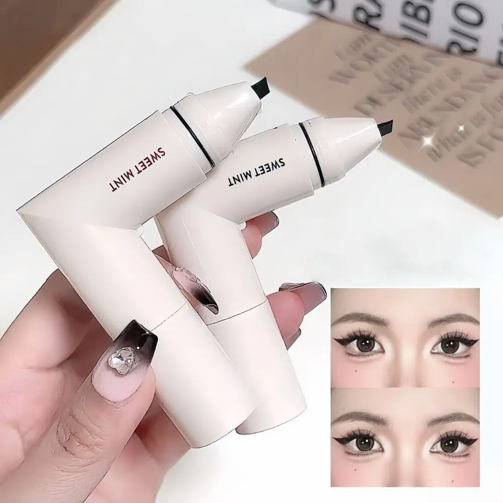 New Waterproof Eyeliner Stamp Quick Dry Black Color Eye Liner Stamp Rotatable Long Lasting Eyeliner Stamp Pen