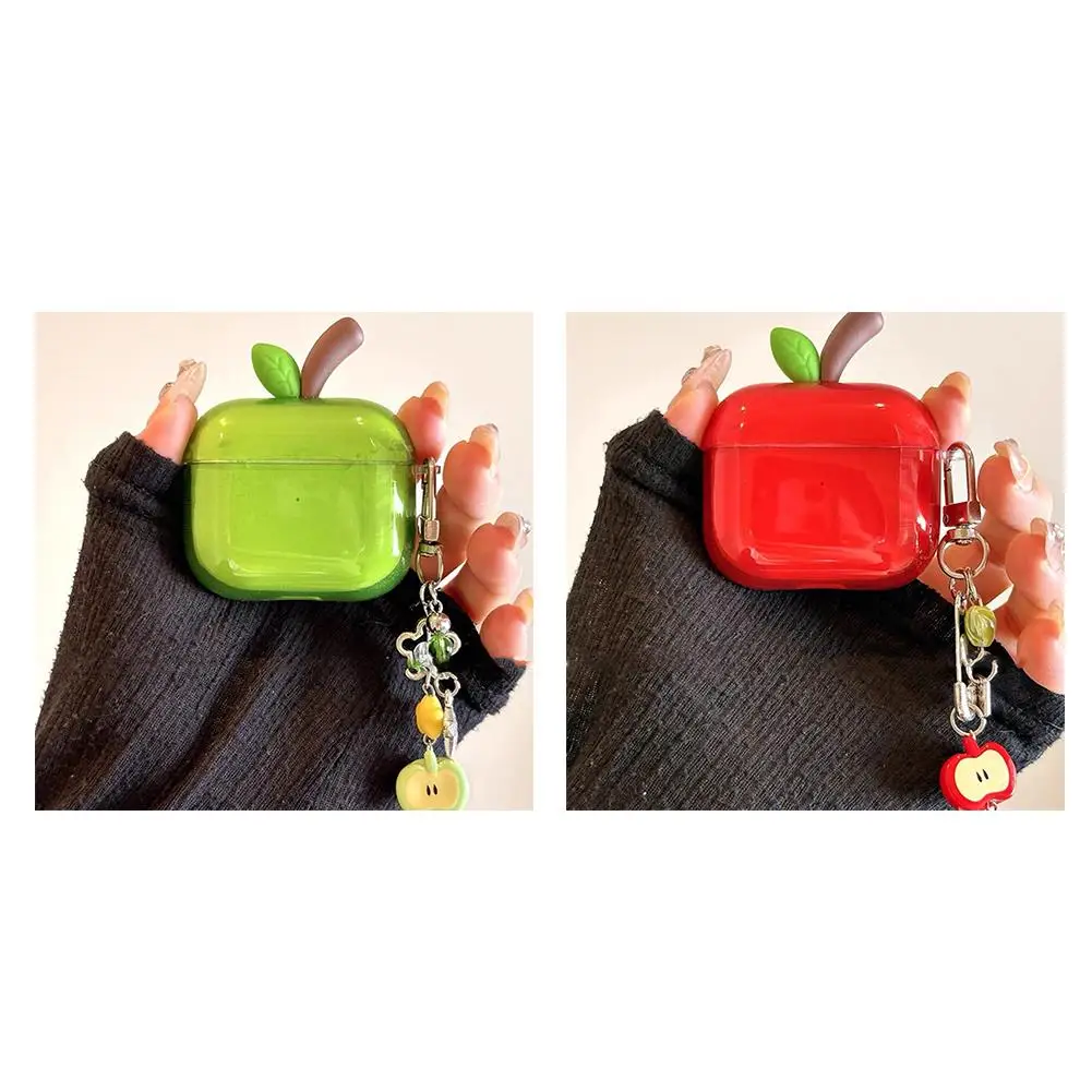 لطيف Ins نمط الأحمر أبل على شكل حقيبة سماعة الاذن ل AirPods Pro 2/AirPods 4 غطاء شفاف سيليكون سماعة واقية #6