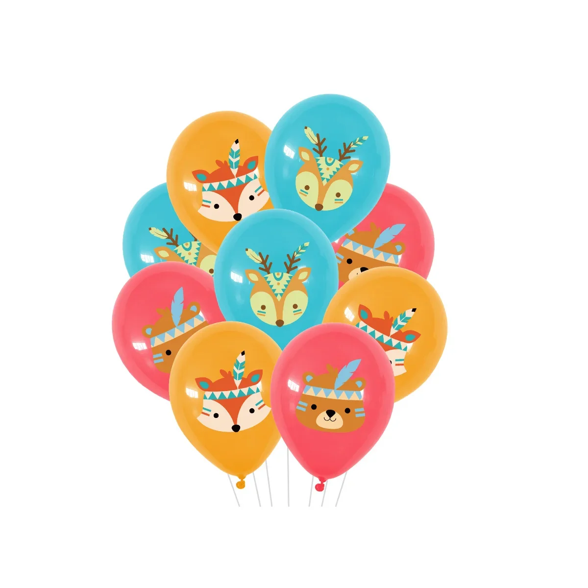 18 шт. индийские лесные животные латексные шары этнические лесные животные воздушные шары для детей день рождения детский душ вечерние украшения