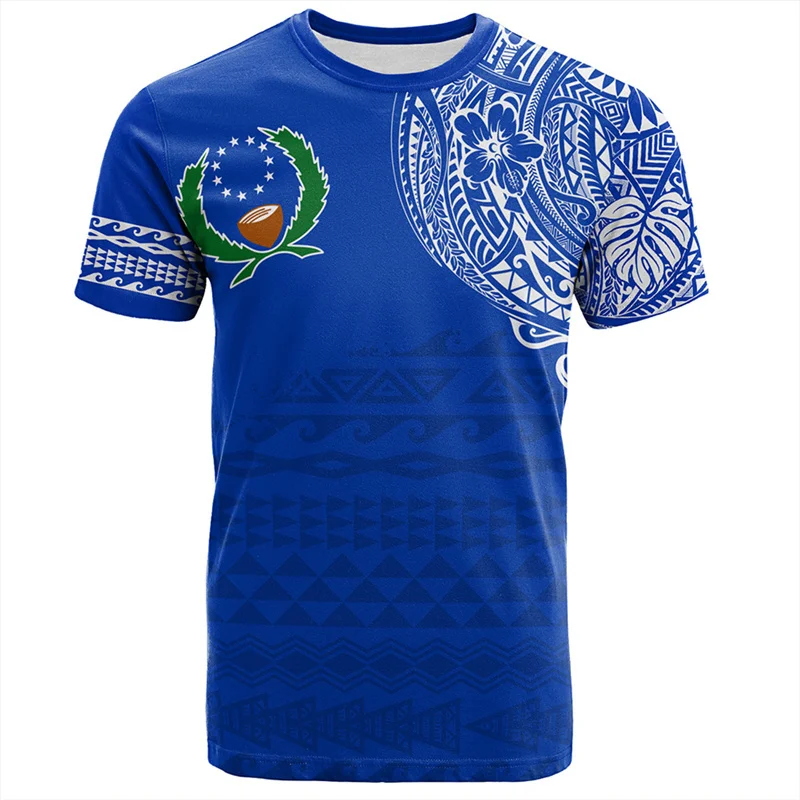 Pohnpei Micronesia 3D Printed T Shirt Men Women Graphic Tshirt Fashion Short Sleeves Male Clothes Tops Oversized Tee Shirts