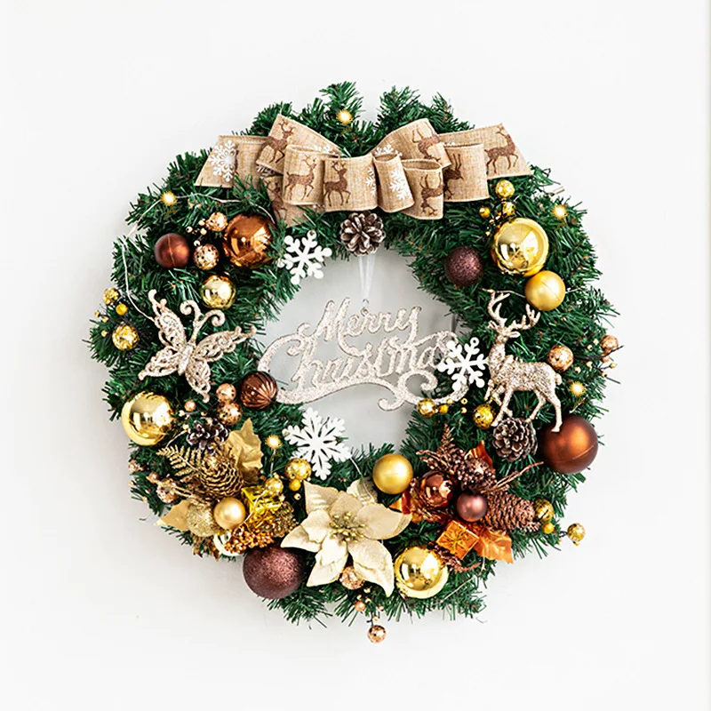 New-style Luxury PVC Christmas Wreath Garlands Door/Table Hanging Ornaments Decoration Supplies Wholesale Non-Toxic Durable