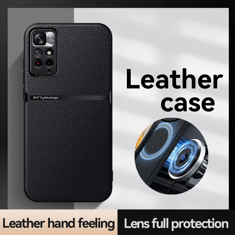 

Magnetic Ring For Redmi Note 11 Pro Plus 11S 4G 11T 5G Silicone Soft TPU Leather Phone Case Lens Protection Back Cover Cases
