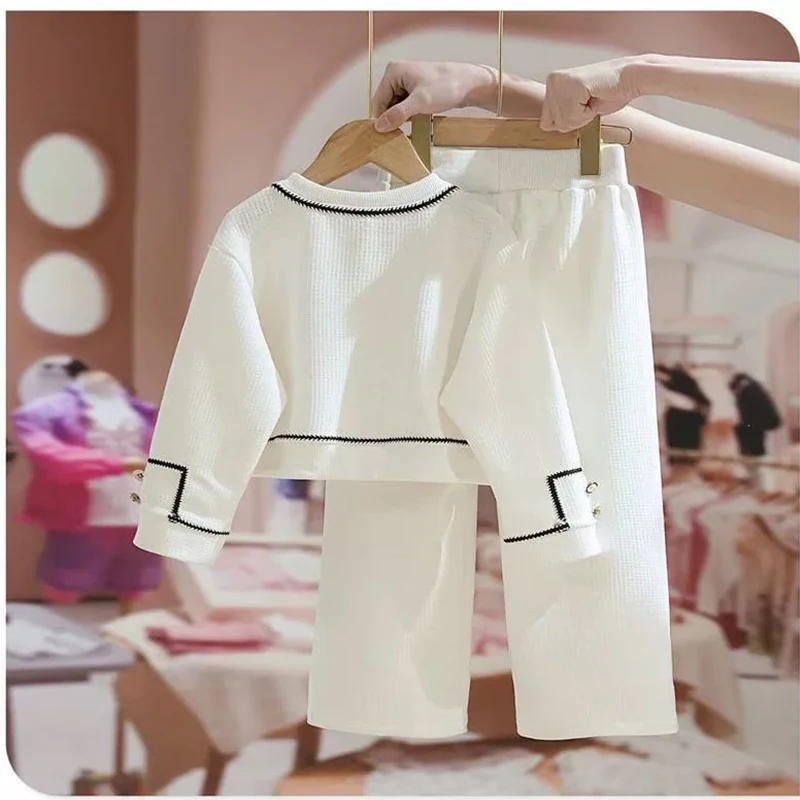 Girls Clothes Sets Spring Autumn Blouses Tops + Pants Outfits For Children Clothes Set Sweet Kids Clothing  4 6 9 T2Pcs