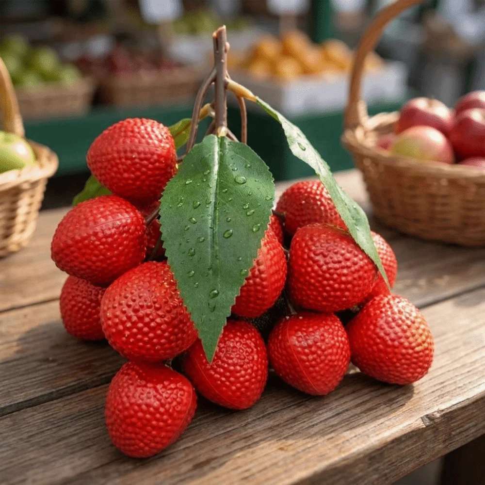 Artificial Simulated Lychee Plastic Lifelike Appearance Simulation Fruit Bunch Realistic Decorative Fruit Model
