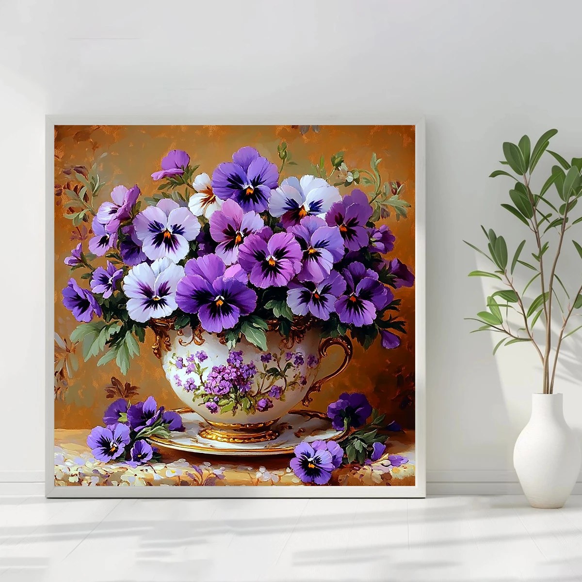 1 Set 40x40cm [15,7x15,7 Zoll] / 50x50cm [19,7x19,7 Zoll] 11CT/14CT bedruckter Stoff Kreuzstich DIY-Set, schöne Landschaft, Set – Detail 2