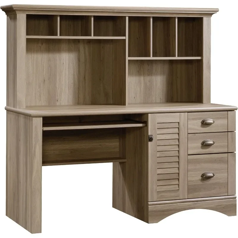 Harbor View Desk with Drawers, Salt Oak Finish