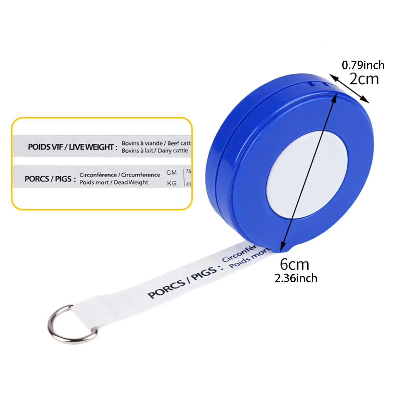 ABS Plastic Livestock Measuring Ruler Flexible Weight Tape for Cattle Pig Farm Beef Dairy Poultry Use