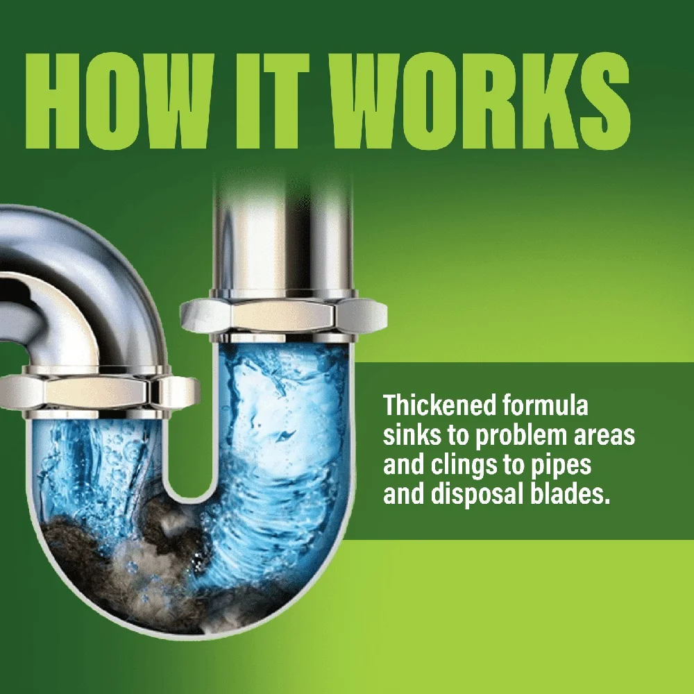 Garbage Disposal Drain Cleaner Enzymatic Formula Eliminates Odors Clogs Citrus Scent 22.6 fl oz 6 Uses Effective Cleaning