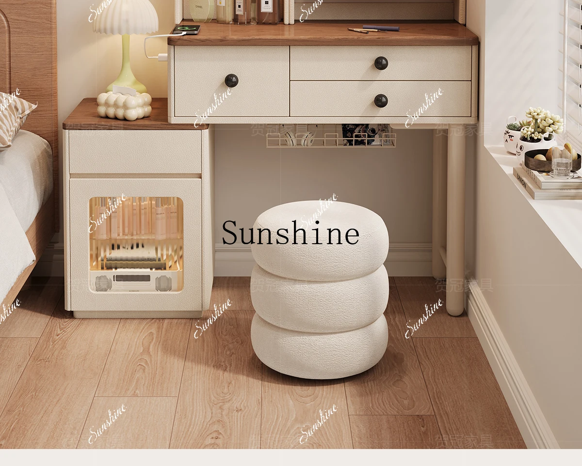 Dresser integrated cosmetic mirror with lamp rotatable small apartment bedroom, storage cabinet 80cmP