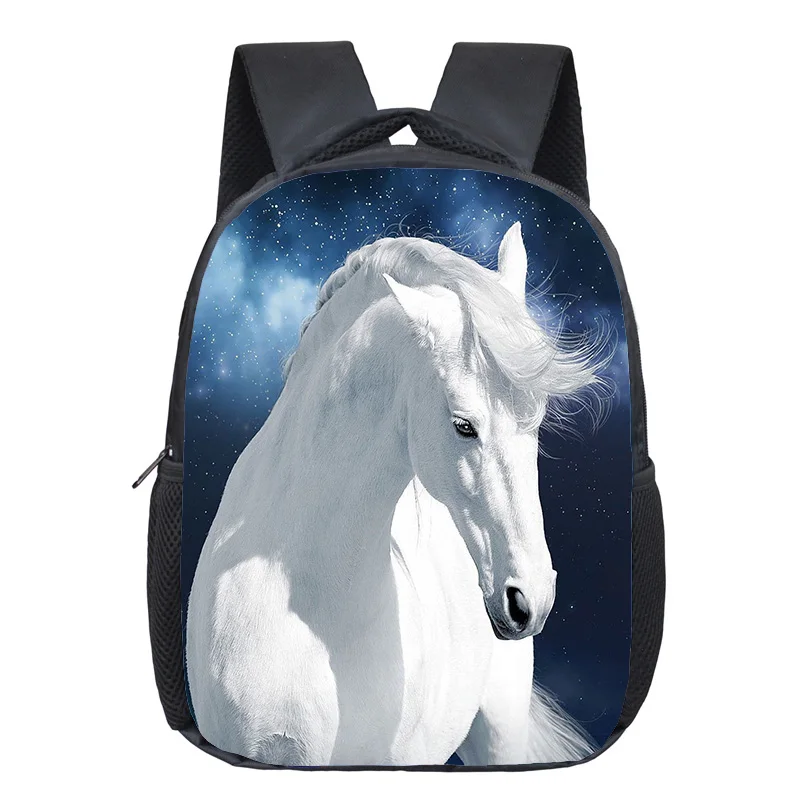 

Детский рюкзак с мультяшным рисунком лошади, школьный ранец для мальчиков и девочек, повседневный рюкзак, детский аниме-рюкзак, рюкзак с животными, Mochilas