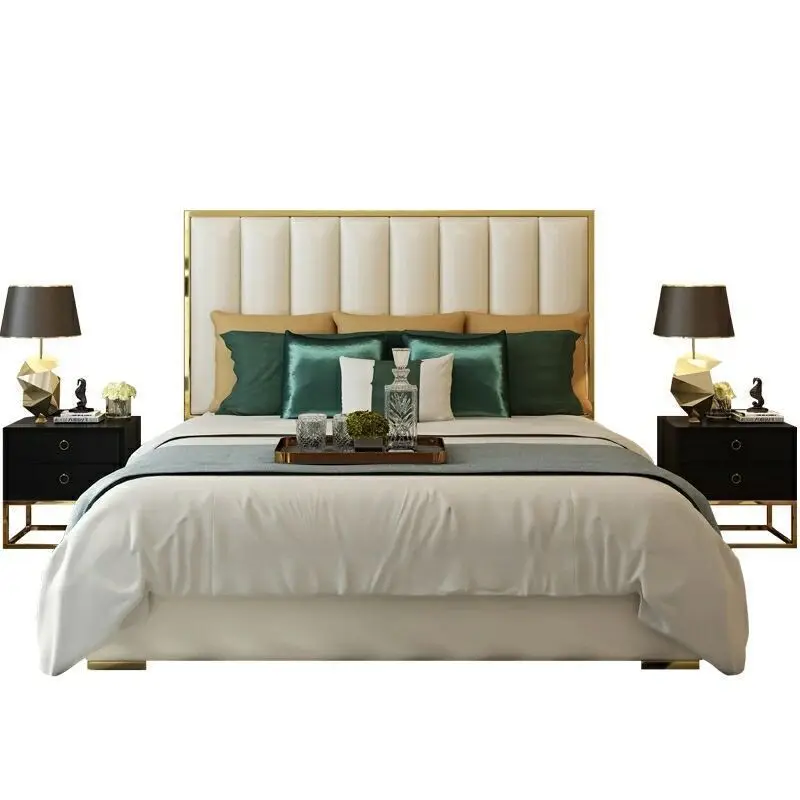 

Light luxury, soft foreskin, American bed, modern, minimalist, Nordic, master bedroom