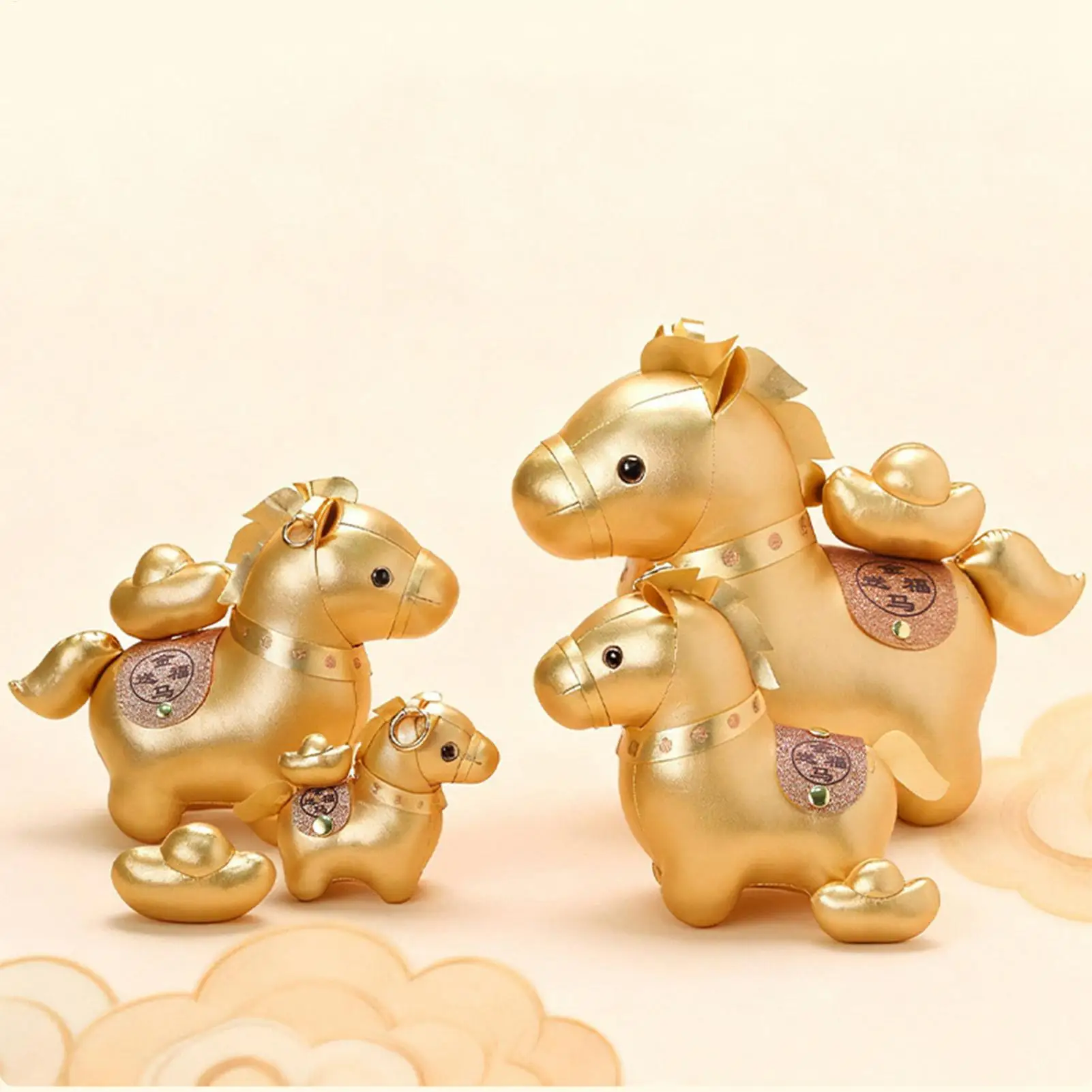 2026 nouvel an mascotte cheval jouets en peluche cheval mascotte sac pendentif chanceux poney poupée Ponys décor nouvel an bénédiction enfant cadeau
