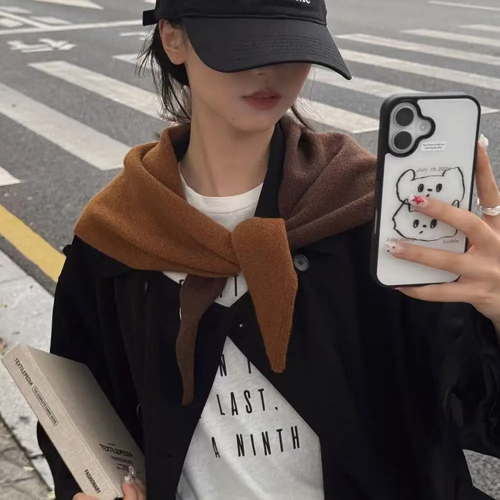 

100% шерстяной вязаный треугольный шарф, зимний женский утеплитель для шеи, треугольный вязаный платок, многофункциональный вязаный шарф-шали