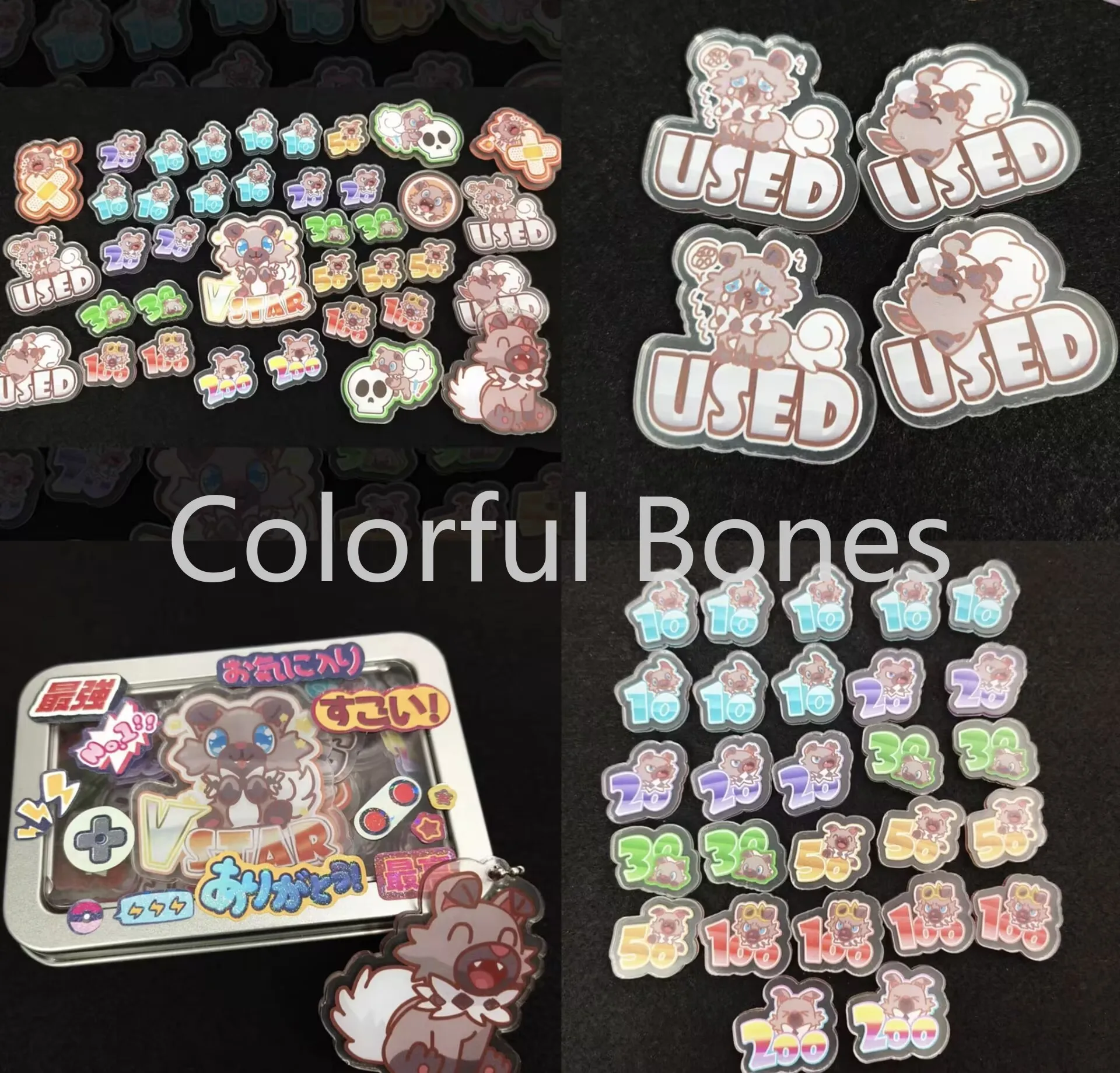 

Rockruff Match Scoring Damage Counter Damage Indicator For PTCG Pokemon Used Board Vstar Borad Role-playing Game Acrylic GiftToy