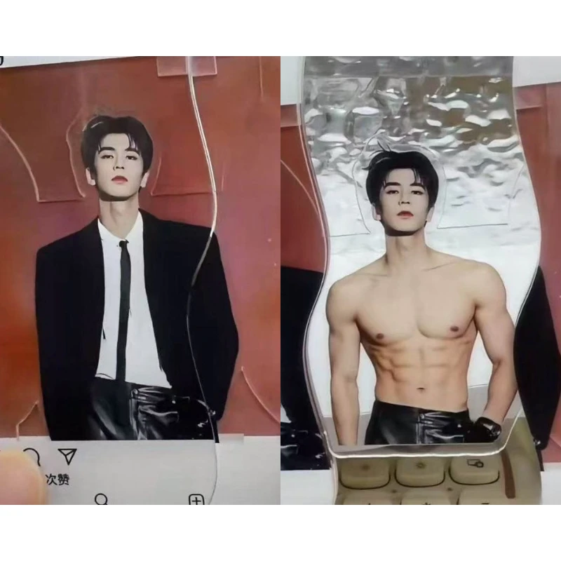 TV Drama Zhu Yu Peripheral Handsome Zhang Linghe Muscle Reveal Pull Tab Card Acrylic Pulling Keychain Exquisite Collection Gift