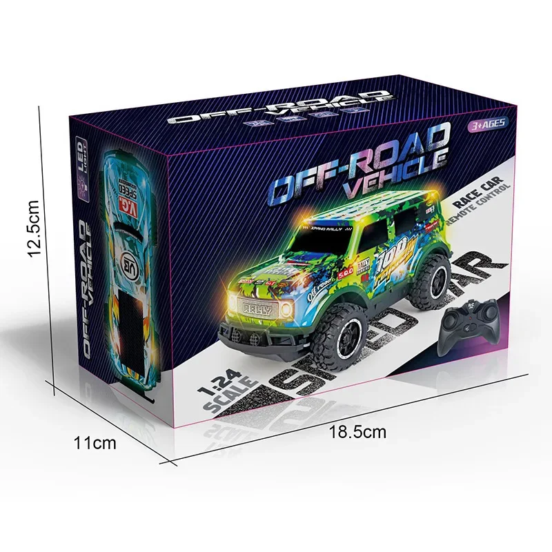 Kawaii 1:24 mini carro off-road de alta velocidade rc drift, carros rc besouro de 17cm, luz fria, brinquedo de carro de controle remoto, brinquedos para crianças presente engraçado