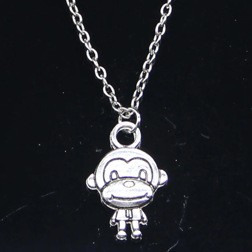 20pcs New Fashion Necklace 15x27mm double sides monkey Pendants Short Long Women Men Colar Gift Jewelry Choker