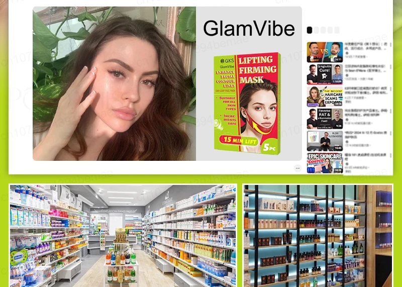 V-face Repair Mask, Eliminates double Chin, improves facial contouring, shaping bandage, quickly slims the face, removes masseter muscle, facial lifting band, anti-aging, deep hydration, creating a V-shaped face.