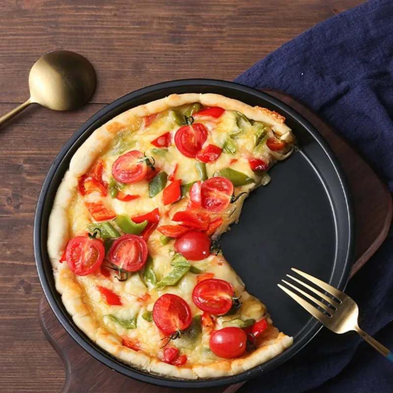 Bandeja para pastel de Pizza, molde para hornear, antiadherente, redondo, pan, panqueque, hoja para hornear, horno, herramientas de cocina, 1 ud.