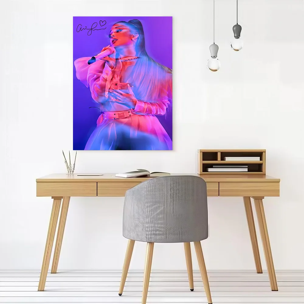 Ariana Grande Performing With Signature Canvas Wall Arts Poster Customizable Pictures Printing for Room Personalized Painting