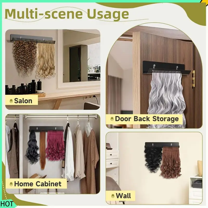 AWAH Hair Extension Hanger,Black Hair Extension Holder For Styling, Washing, Drying, Braiding, Hair Extension Display Rack