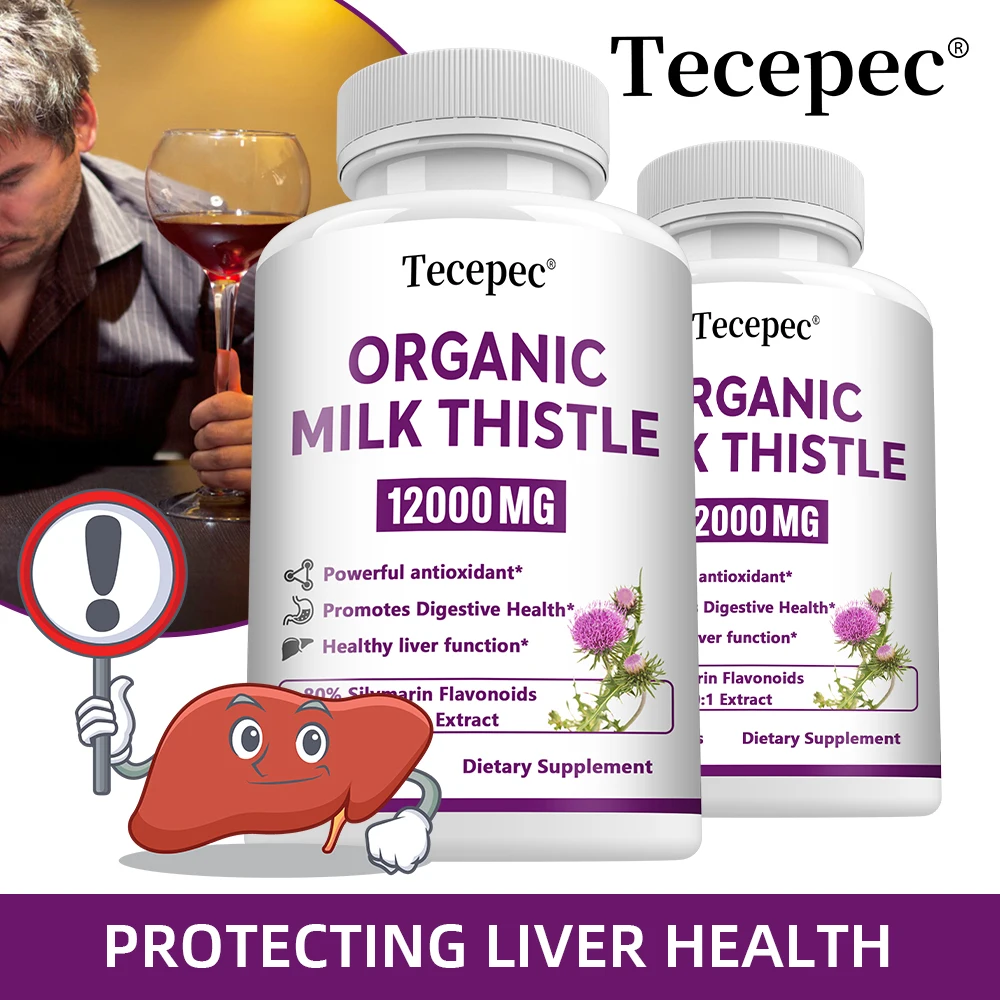 Milk Thistle Supplement, Antioxidants, Supports Liver Health, Cleanses and Detoxifies, and Promotes Digestive Health