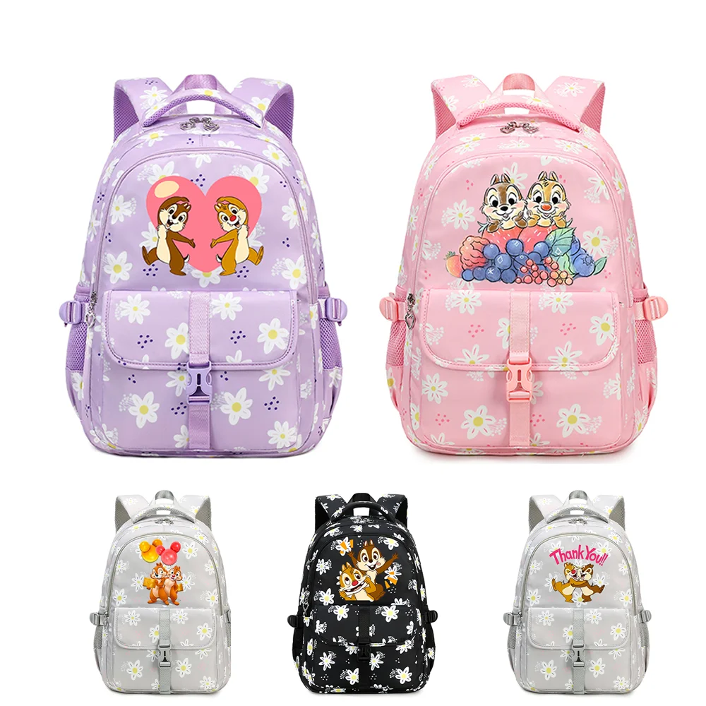 

Chip n Dale For Teenager Women Men Backpack Large Capacity Colorful Waterproof Floral Knapsack Mochila