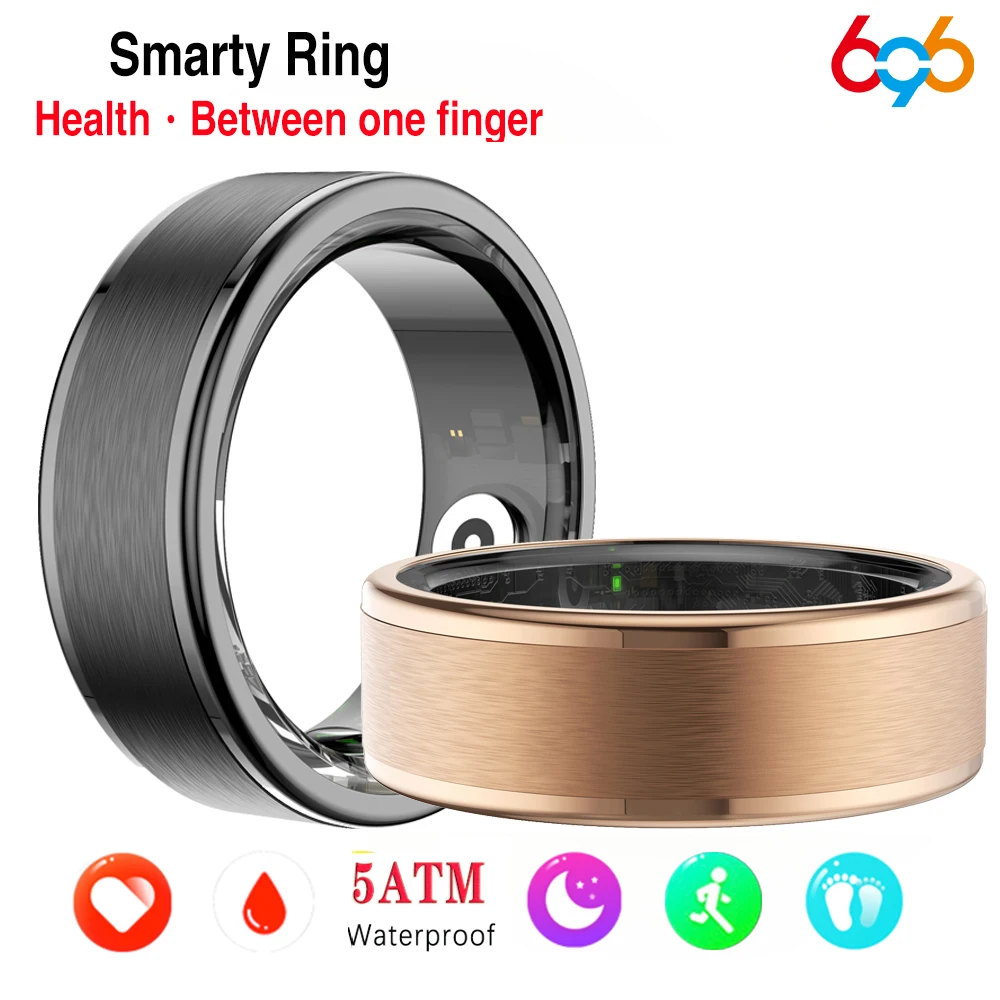 Fashion Men Women Smart Ring Couple Sports Fitness 24H Heart Rate Sleep Monitoring Health 5ATM Waterproof Activity Strees