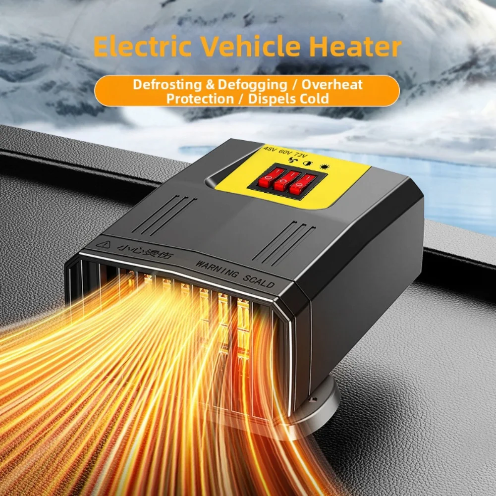 Fog Prevention Car Defogger Black Compact Design Car Heater Advanced Heating Elements Compact Practical Design