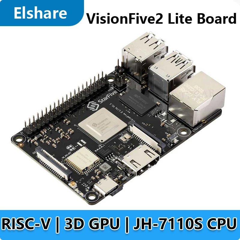 

VisionFive2 Lite 4GB/8GB RISC V Single Board JH7110S Computer Processor with Integrated 3D GPU WIFI