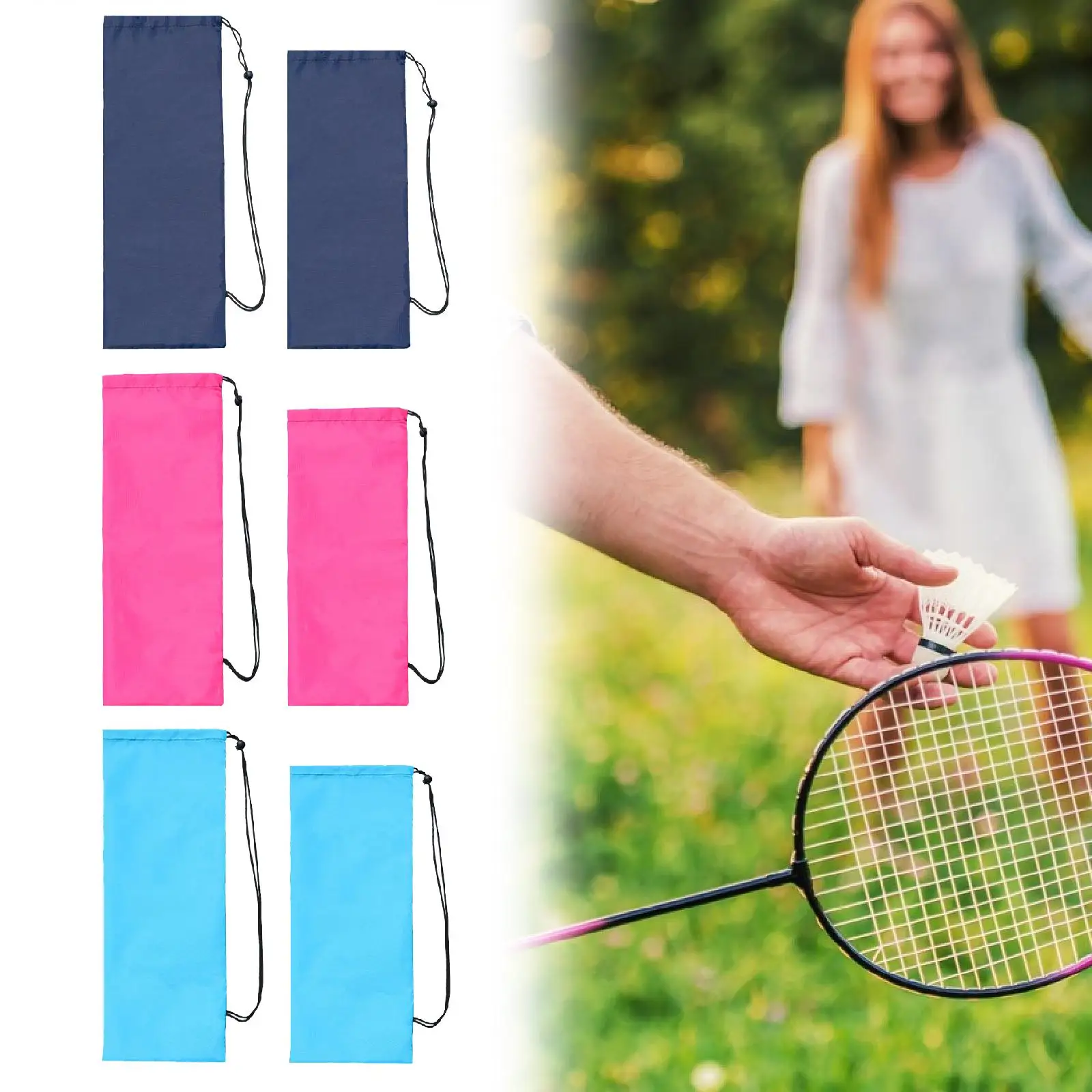 Wear Resistant Plaid Badminton Racquet Cover Carrier Shoulder Bag for Sports Travel Beginners view 4