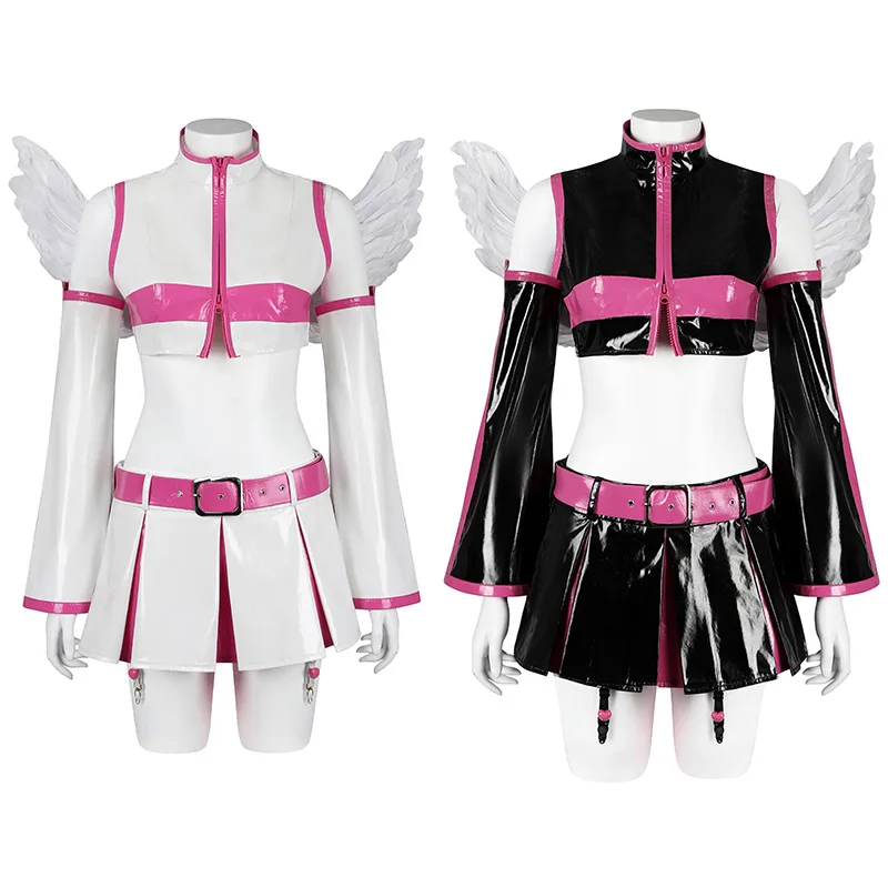 

Anime Role-playing Costume 2.5-dimensional Temptation Cosplay Tachibana Rei Amano Risa Cosplay Wings Leather Skirt Women's Suit