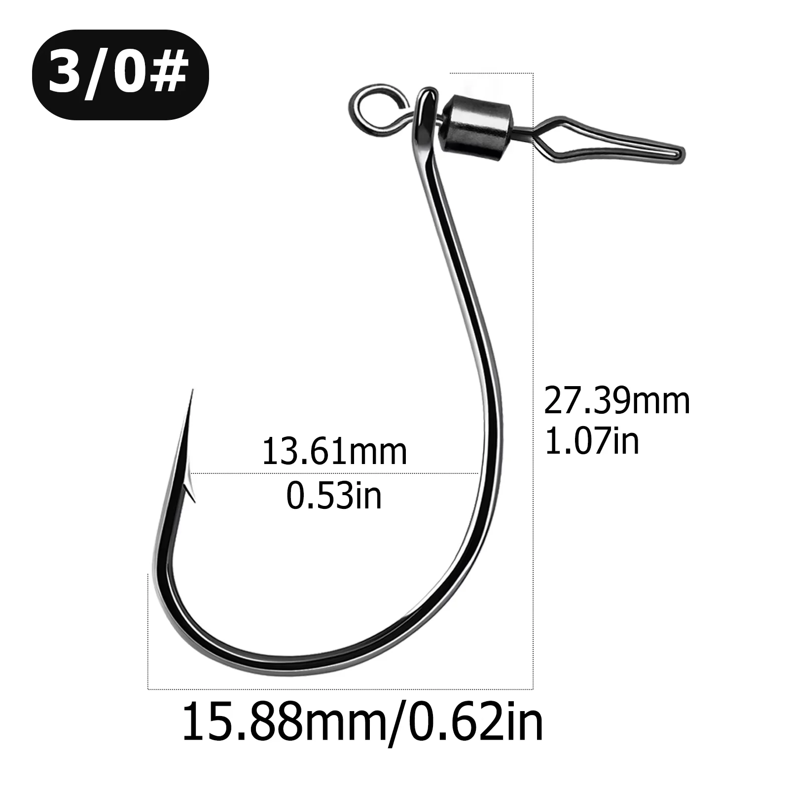 FishTrip Drop Shot Haken mit Barrel Wirbel Snap 30 Stück Angelhaken Wirbel In-line DropShot Rig Soft Lure Wurmhaken für Karpfenbarsch