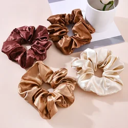 Women Satin Silk Hair Tie Elastic Scrunchies Ponytail Holder Hair Rope Rings New Christmas Hair Accessories